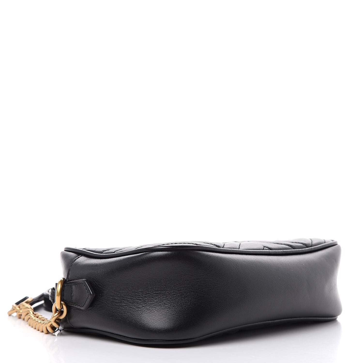 Gucci Calfskin Matelasse Small GG Marmont Chain Shoulder Bag Black 4 of 14
