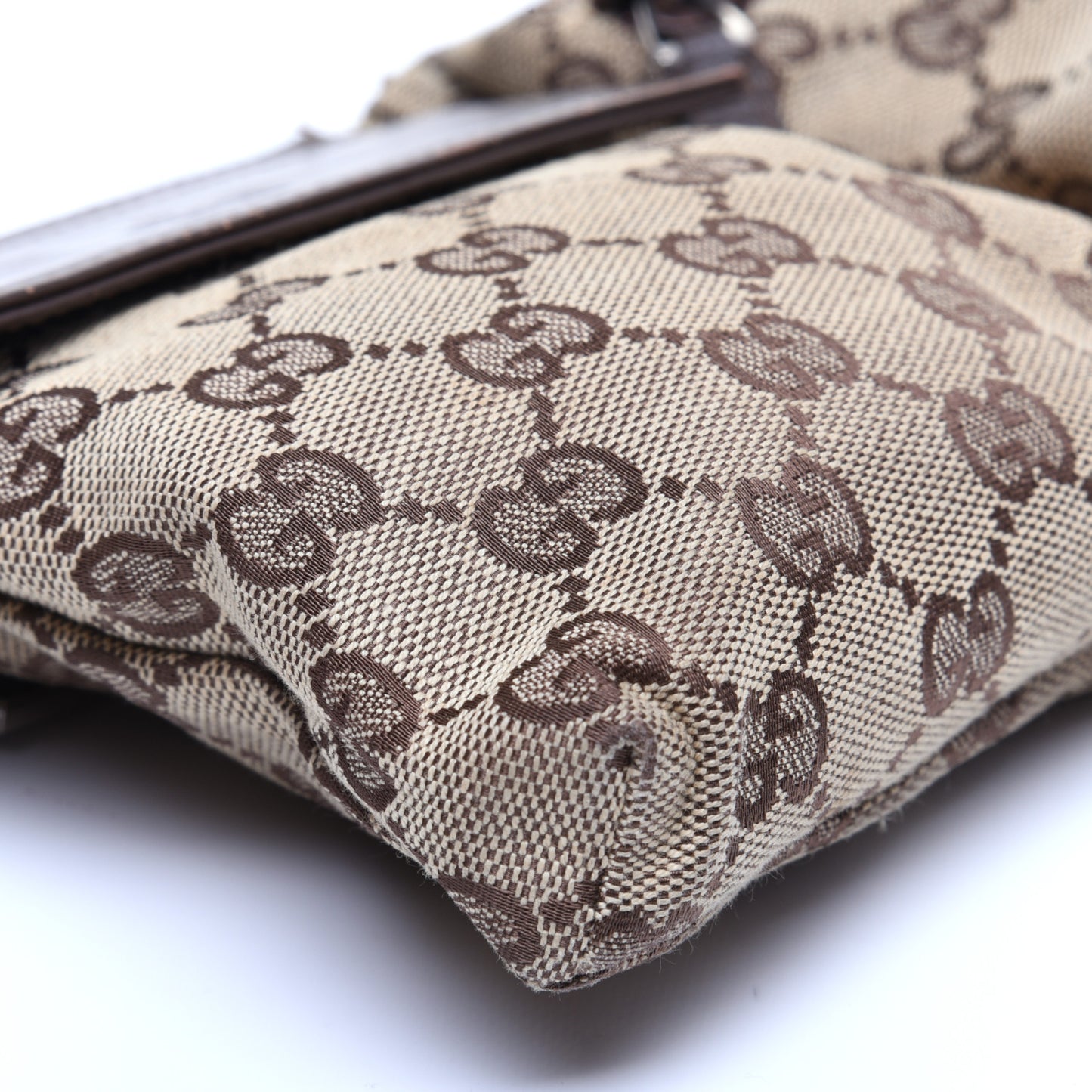 GG Monogram Double Pocket Belt Bag Dark Brown