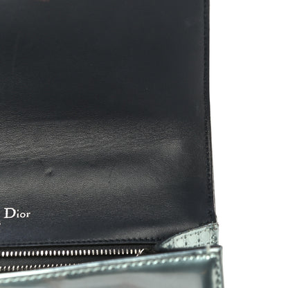 Christian Dior Metallic Patent Micro-Cannage Small Diorama Flap Bag Azur 11 of 17