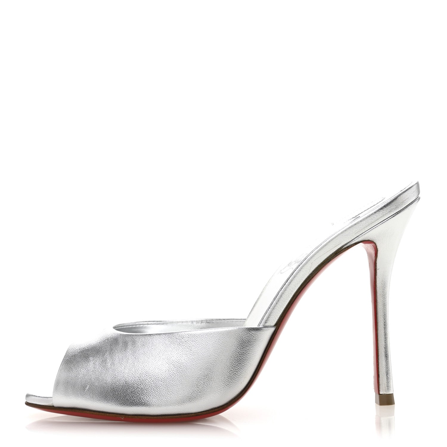 Christian Louboutin Metallic Nappa Me Dolly 100 Sandals 36.5 Silver 1 of 8