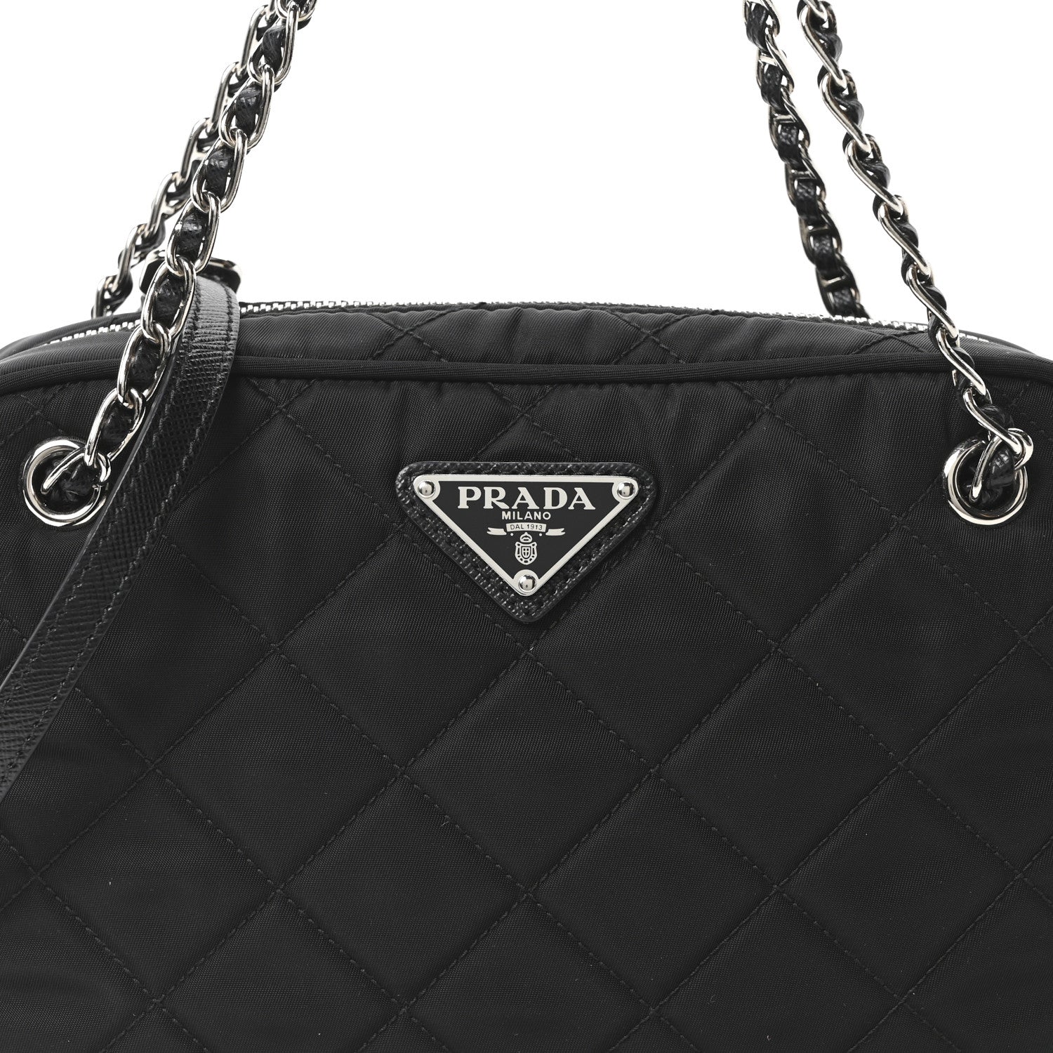 Prada Nylon Tessuto Impuntu Quilted Bandoliera Crossbody Bag Black 8 of 10