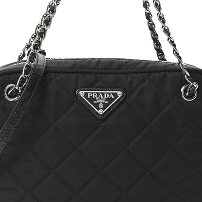 Prada Nylon Tessuto Impuntu Quilted Bandoliera Crossbody Bag Black 8 of 10