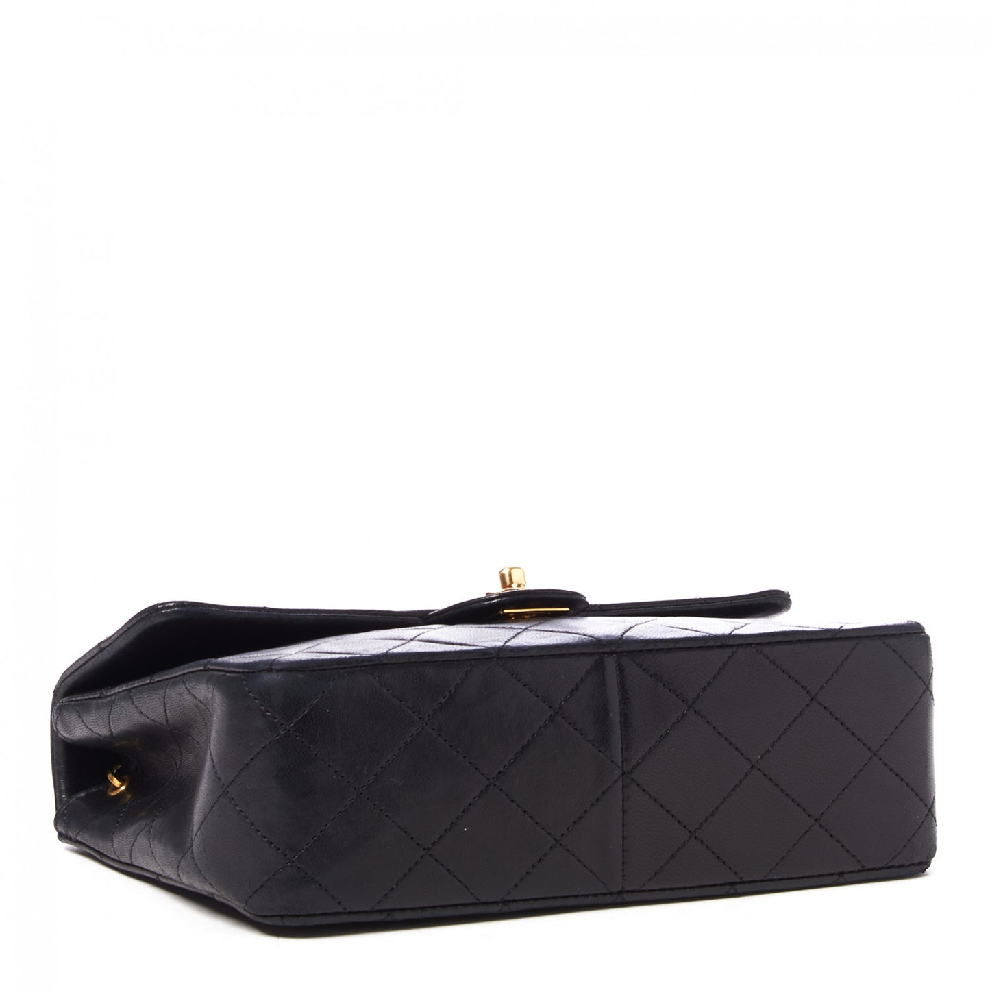 Lambskin Quilted Mini Square Flap Black