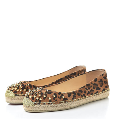 Christian Louboutin Veau Velours Leopard Aliochette Espadrilles 40 Caramel 3 of 11