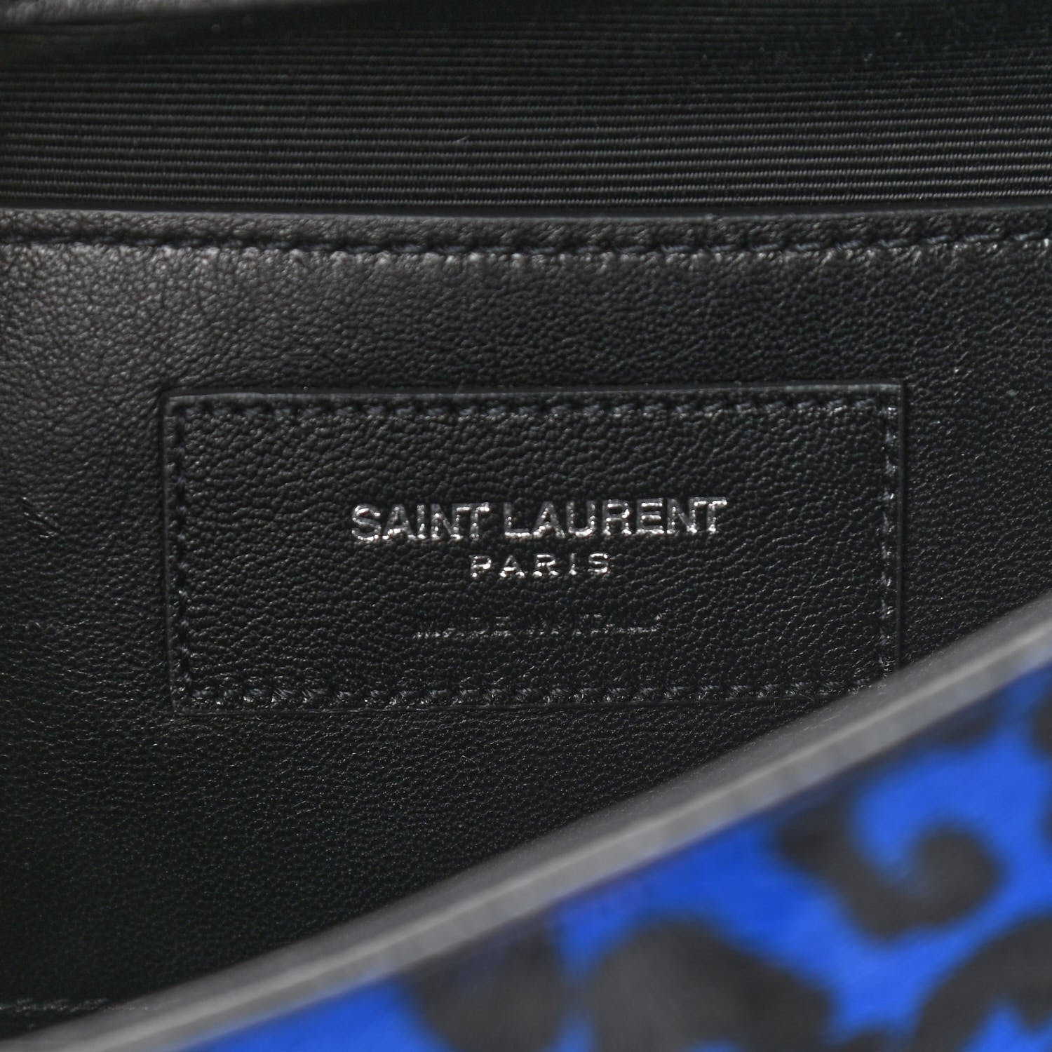 Saint Laurent Pony Hair Calfskin Monogram Leopard Print Medium Punk Chain Bag Blue 6 of 9