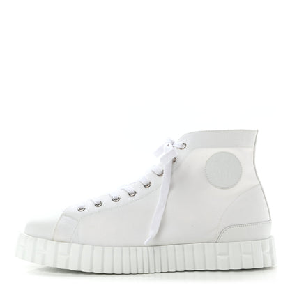 Hermes Canvas Calfskin Mens Climb Sneakers 42.5 White 1 of 9