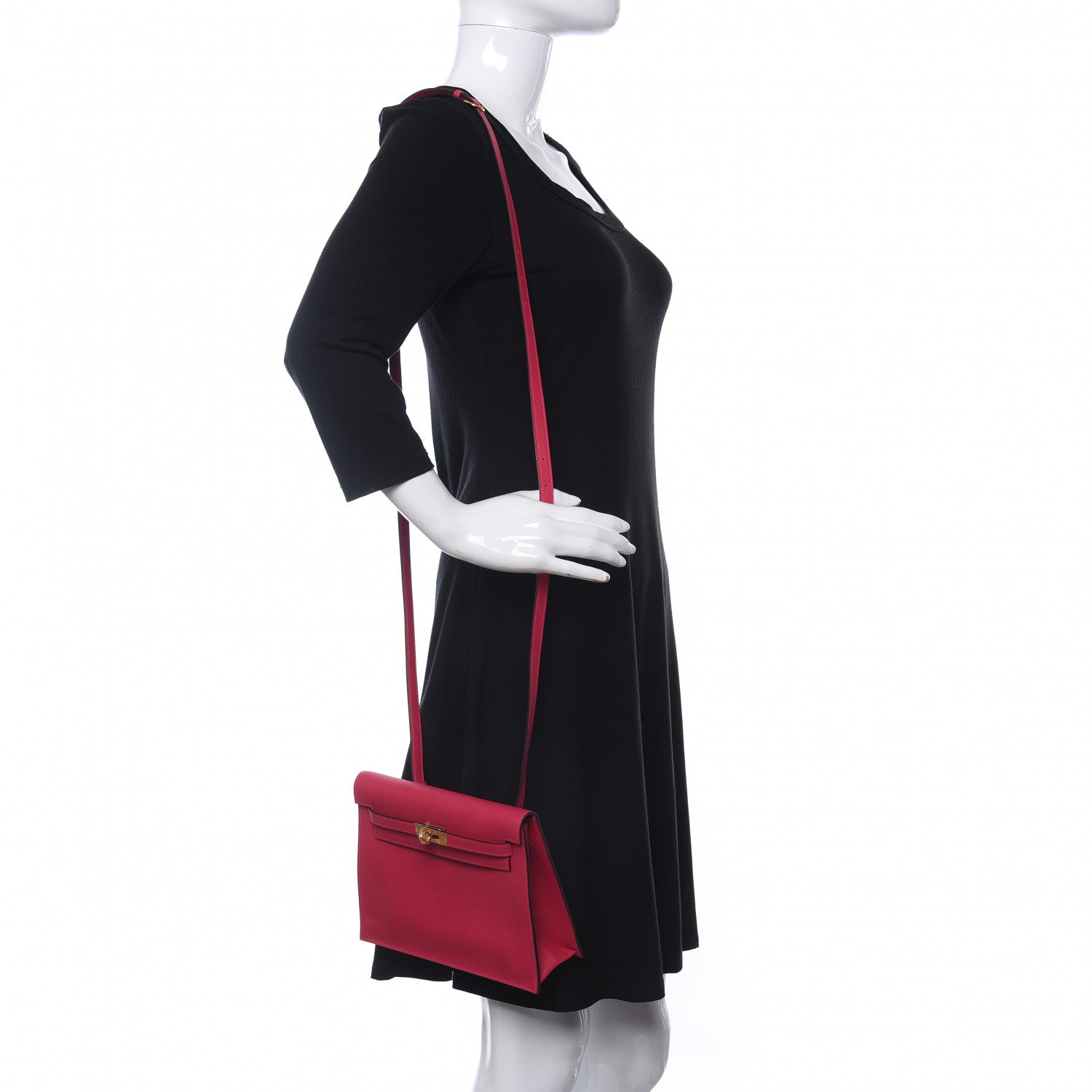 Hermes Evercolor Kelly Danse II Belt Bag Framboise 2 of 12