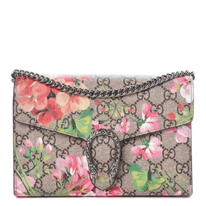 Gucci GG Supreme Monogram Blooms Mini Dionysus Chain Wallet Beige Multicolor Dry Rose 1 of 8