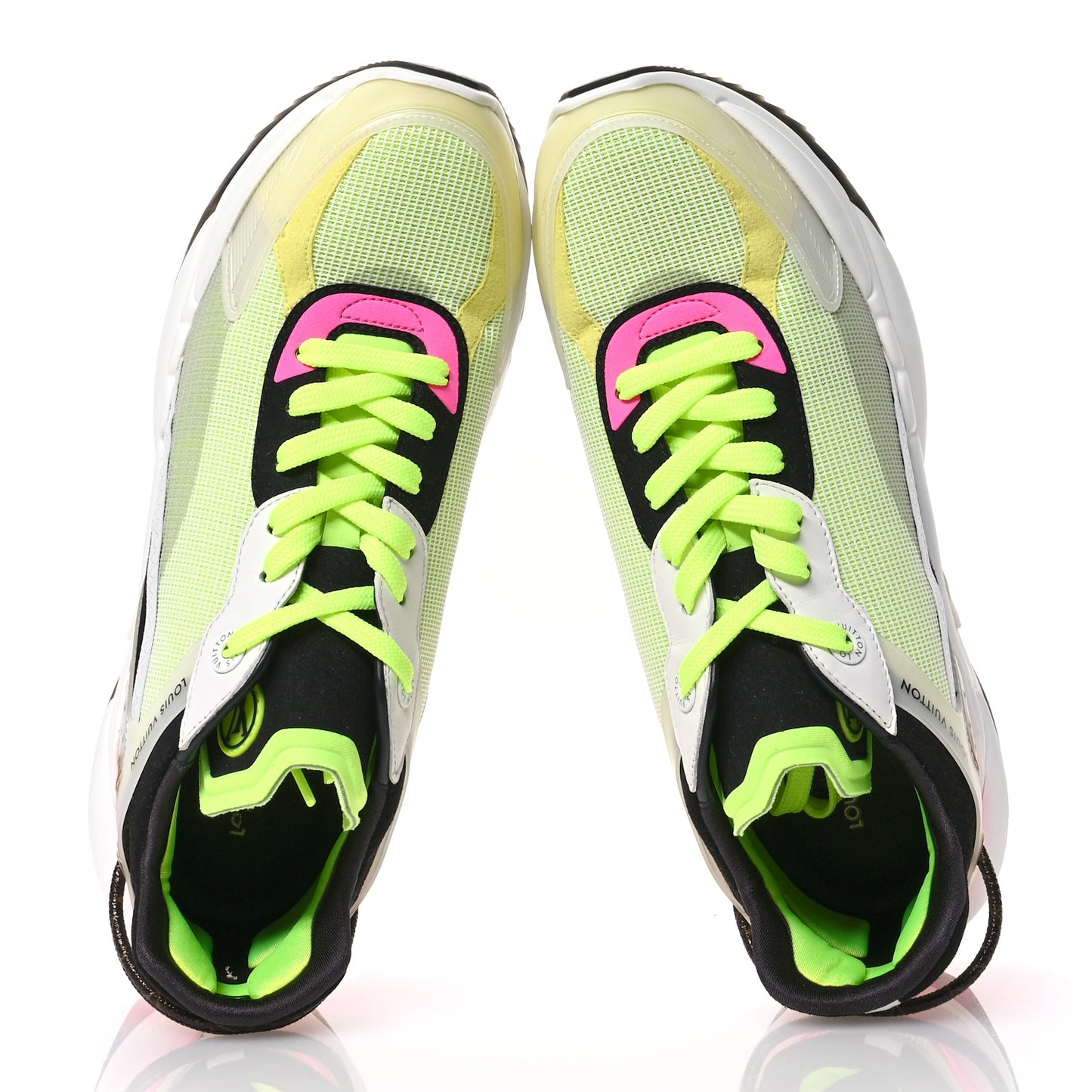 Monogram Calfskin Run 55 Sneakers 40 Pink White Yellow