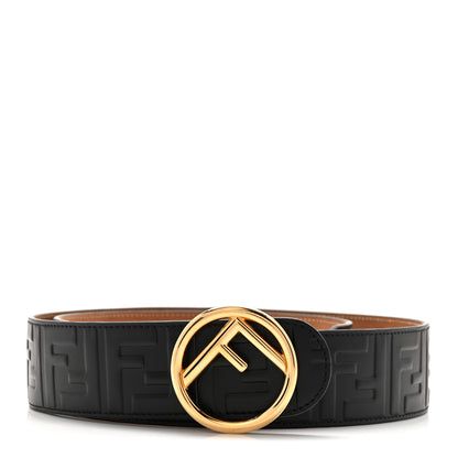 Fendi Calfskin F is Fendi FF 1974 Embossed Belt 85 34 Black 1 of 5