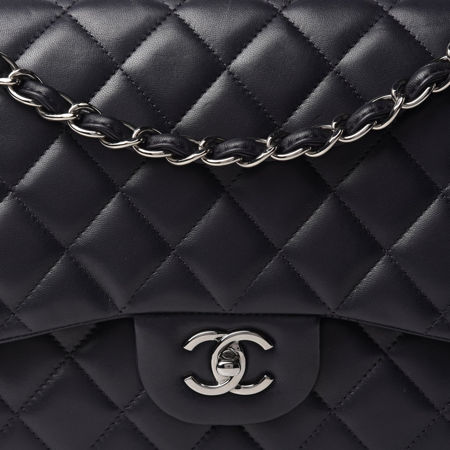 Chanel Lambskin Quilted Jumbo Double Flap Navy 12 of 12