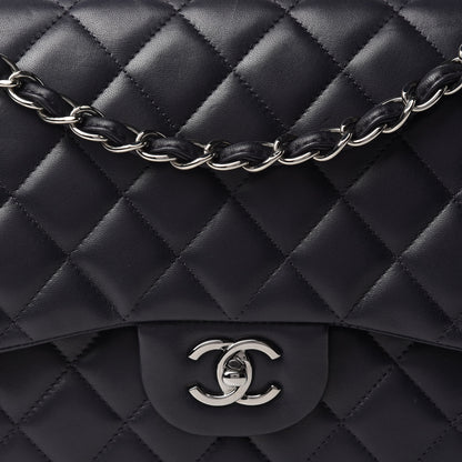 Chanel Lambskin Quilted Jumbo Double Flap Navy 12 of 12