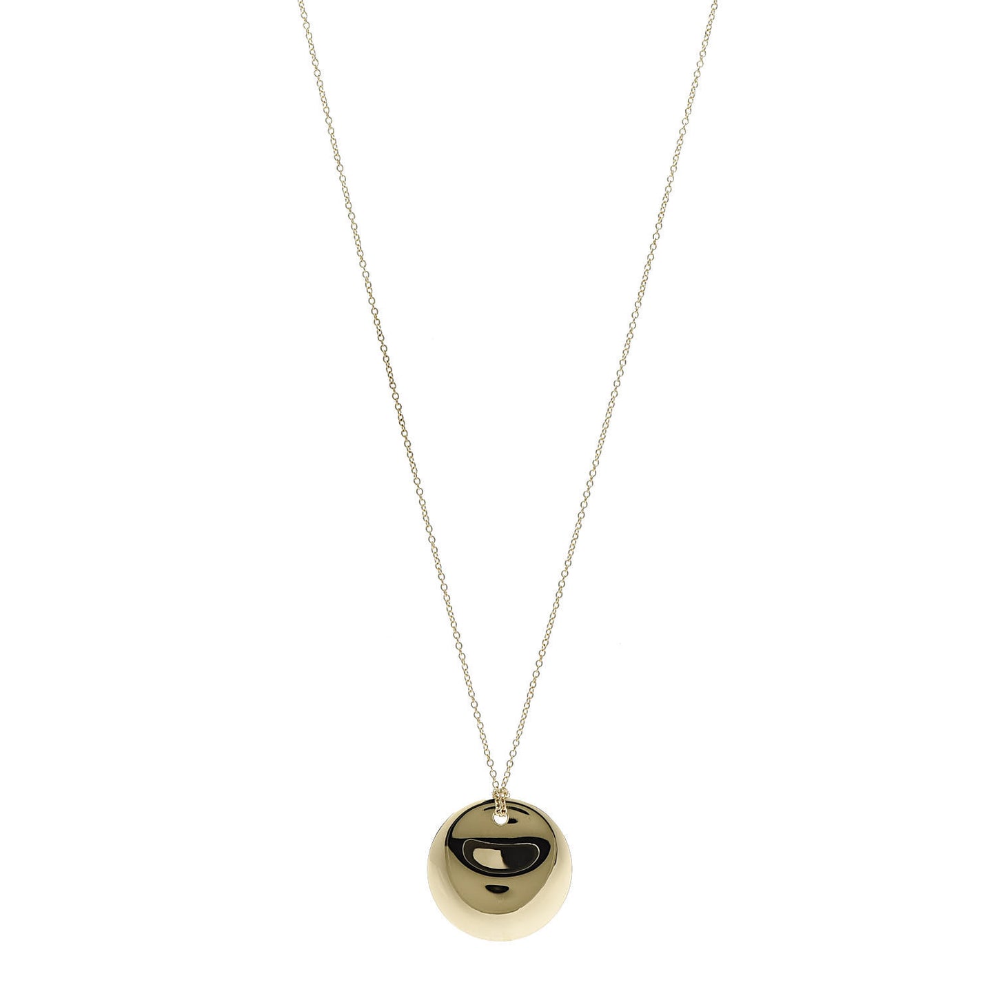 18K Yellow Gold Elsa Peretti Round Disc Pendant Necklace
