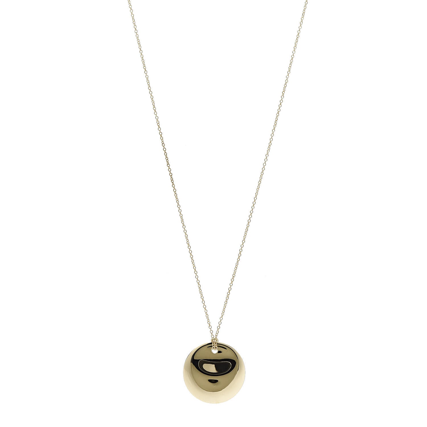 Tiffany 18K Yellow Gold Elsa Peretti Round Disc Pendant Necklace 1 of 5