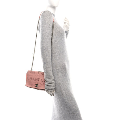 Chanel Calfskin Tweed Eyelet Flap Bag Pink 2 of 10