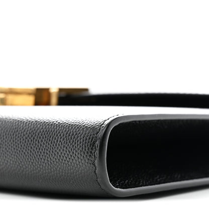 Saint Laurent Grain De Poudre Monogram Cassandra Chain Wallet Black 10 of 11