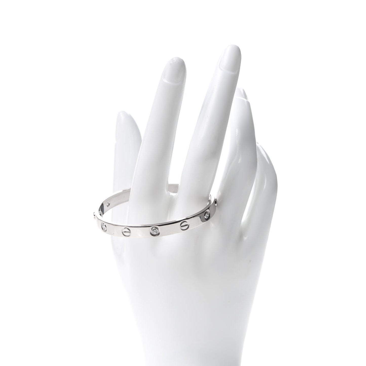 18K White Gold 6 Diamond LOVE Bracelet 16
