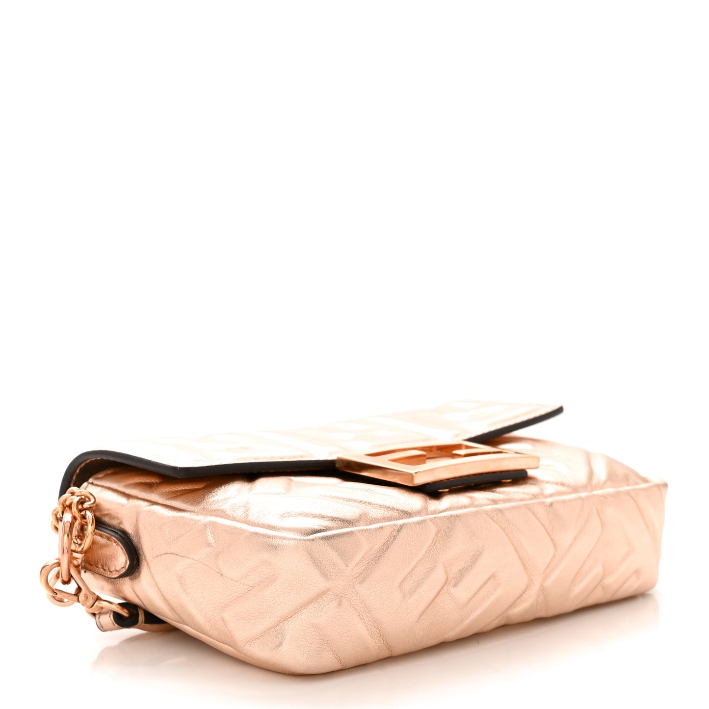 Vitello Laminato FF 1974 Embossed Mini Baguette Rame