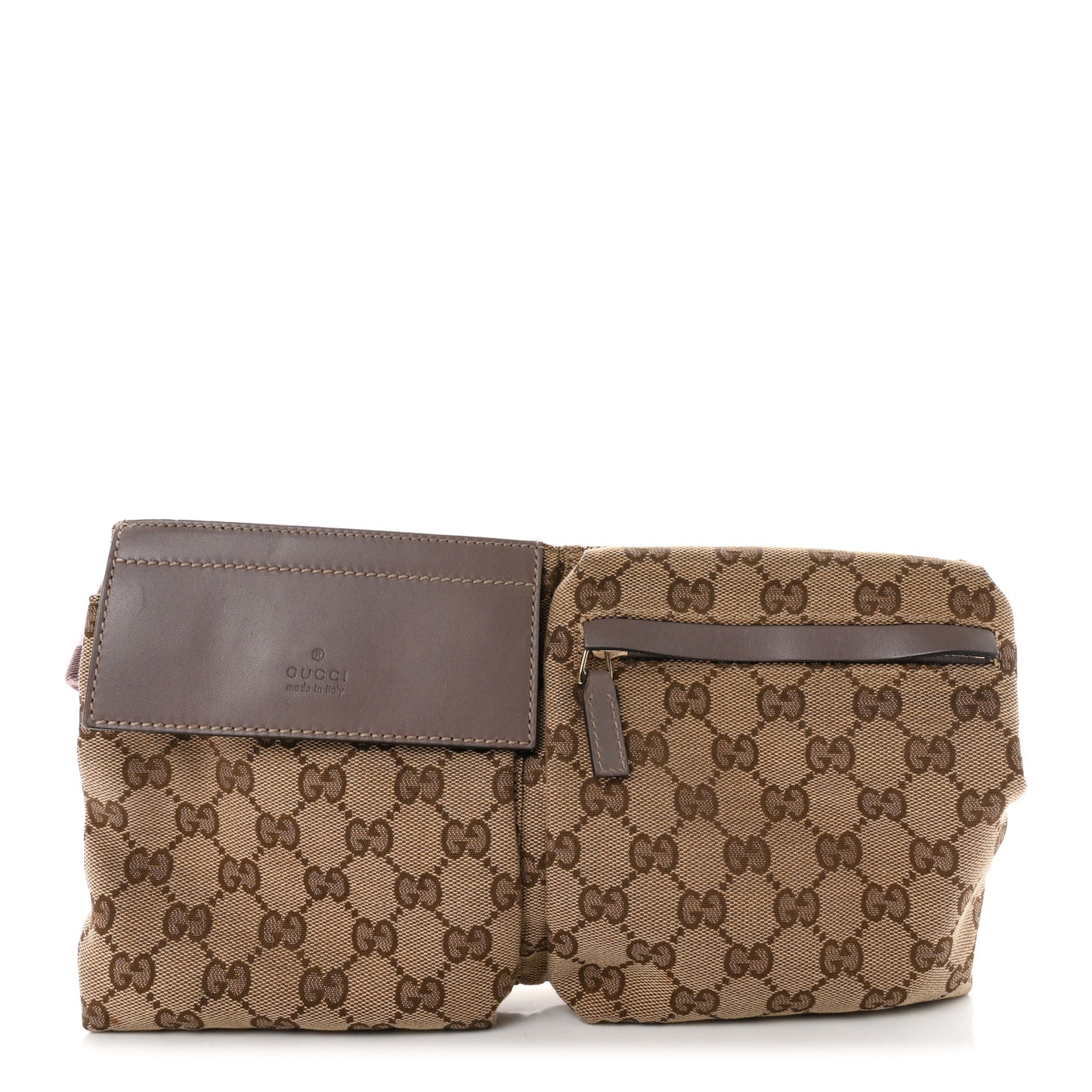 GG Monogram Web Double Pocket Belt Bag Purple