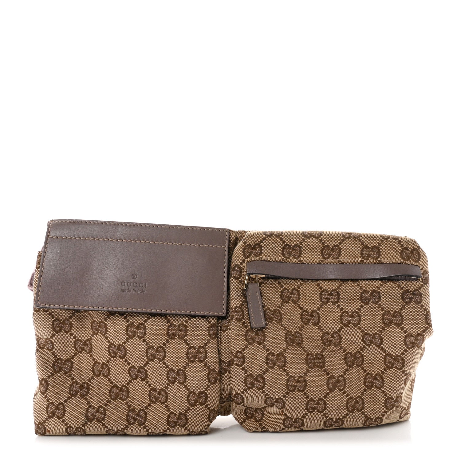 Gucci GG Monogram Web Double Pocket Belt Bag Purple 1 of 10