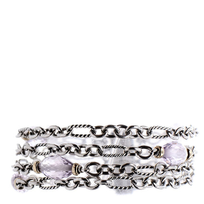 David Yurman Sterling Silver Amethyst Multi-Strand Figaro Bracelet 1 of 4