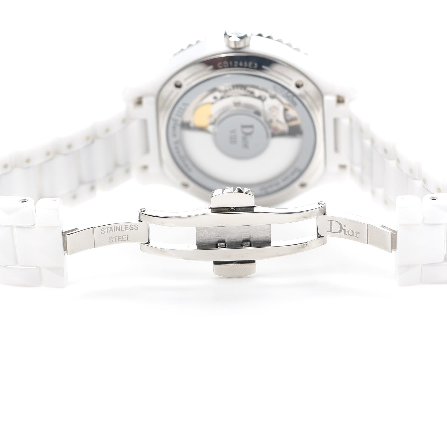 Christian Dior Stainless Steel Ceramic Diamond 38mm Dior VIII Automatic Watch White 5 of 6