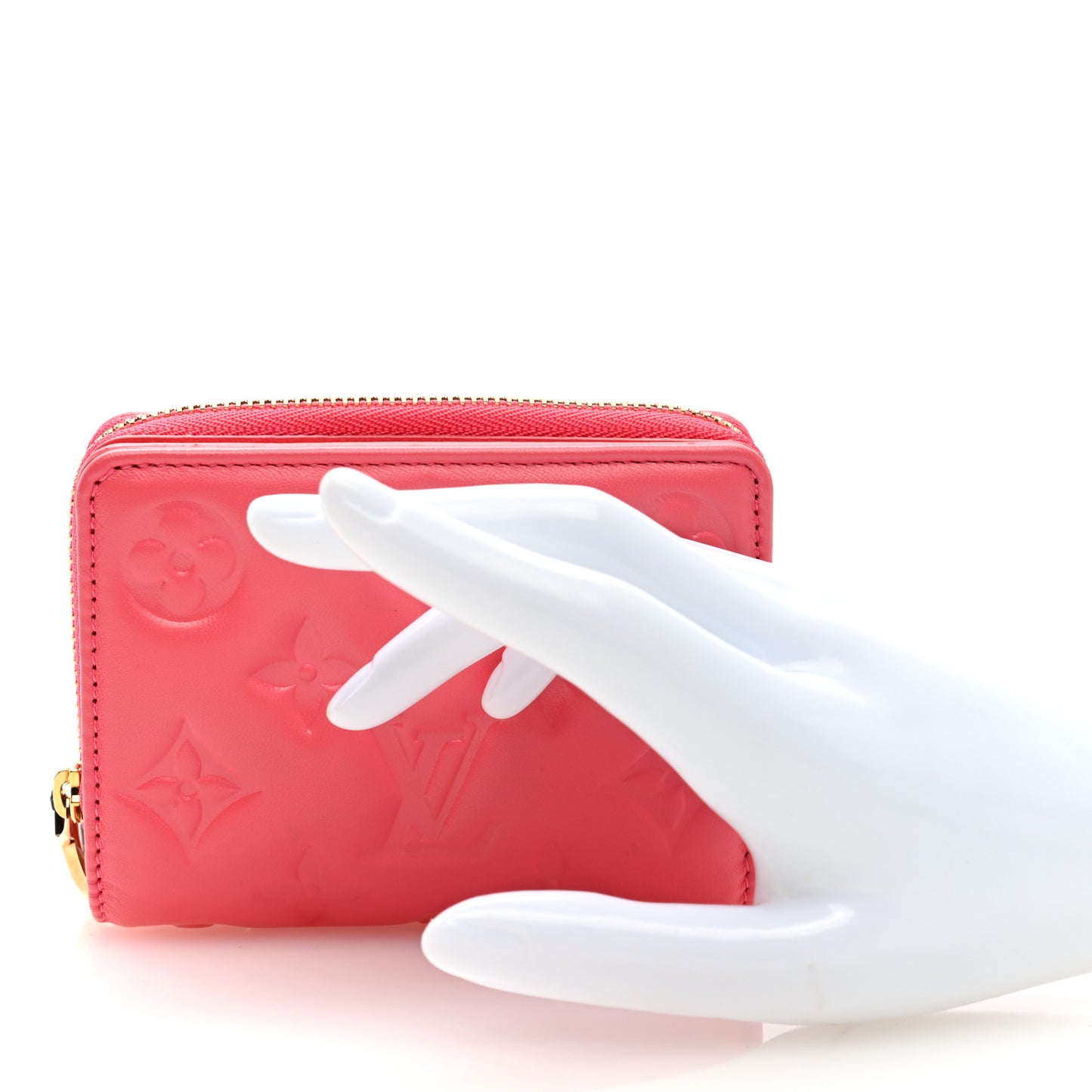 Lambskin Embossed Monogram Lou Coussin Wallet Pink
