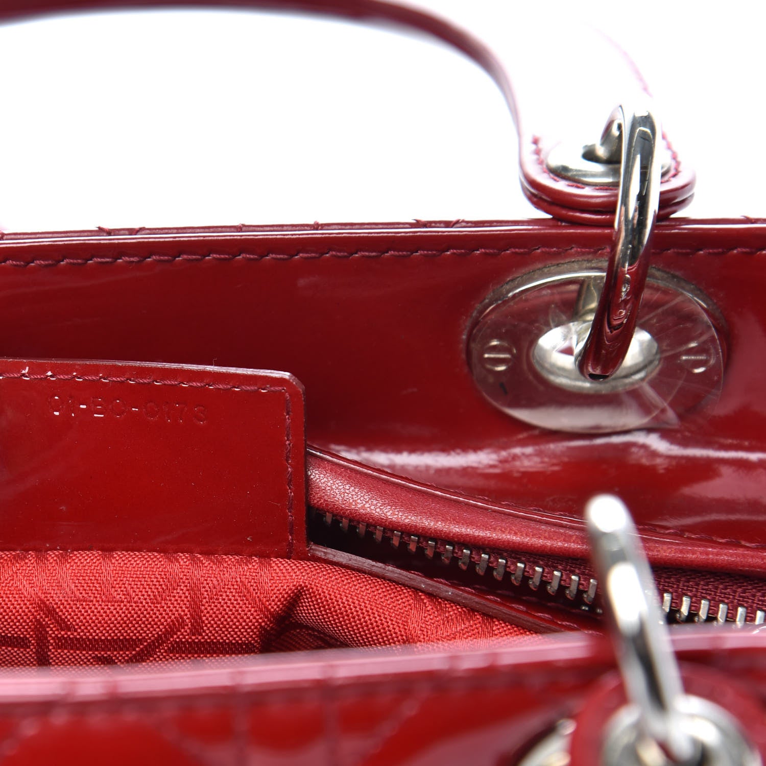 Christian Dior Patent Cannage Medium Lady Dior Red 8 of 11