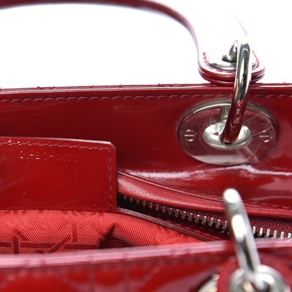 Christian Dior Patent Cannage Medium Lady Dior Red 8 of 11