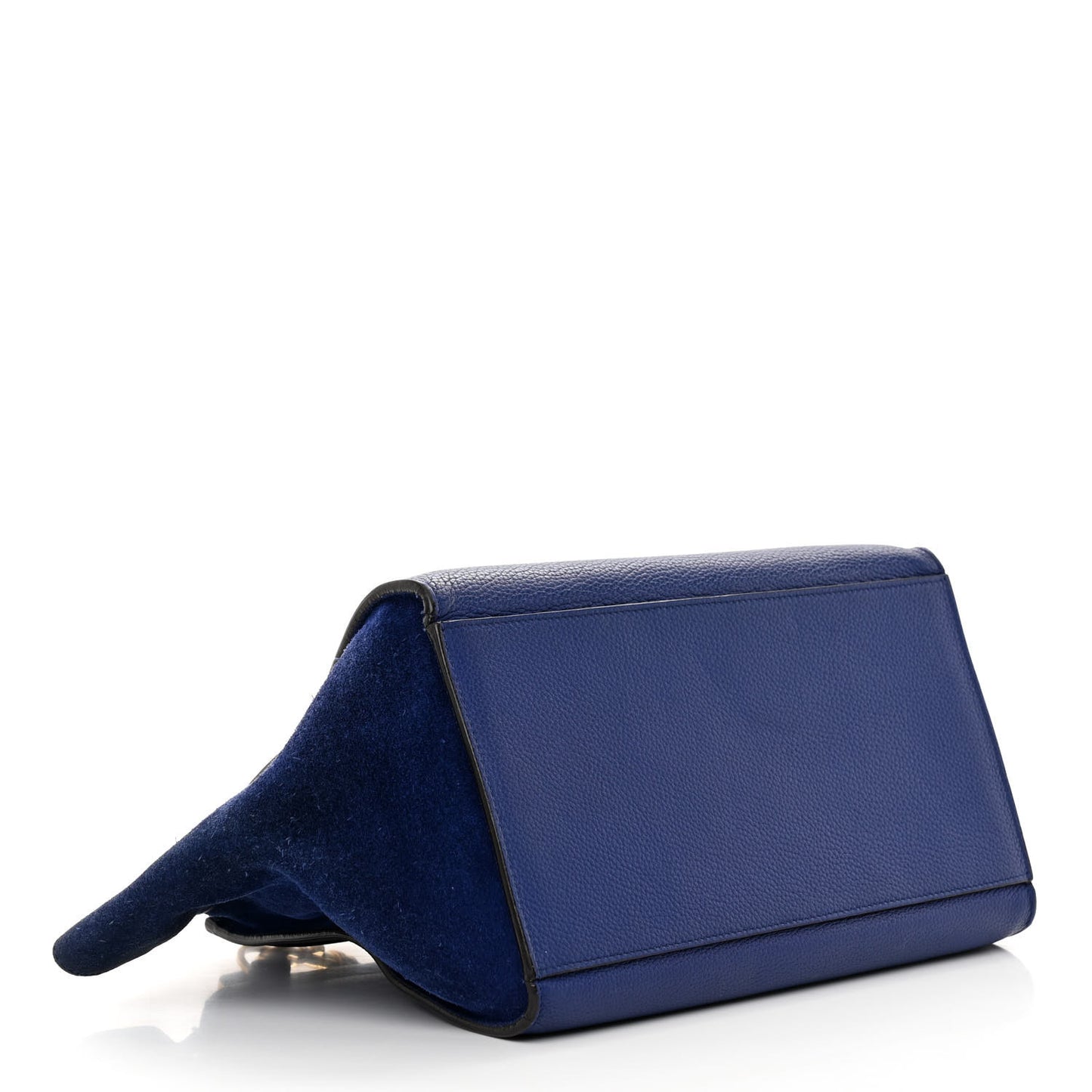 Drummed Calfskin Suede Medium Trapeze Indigo