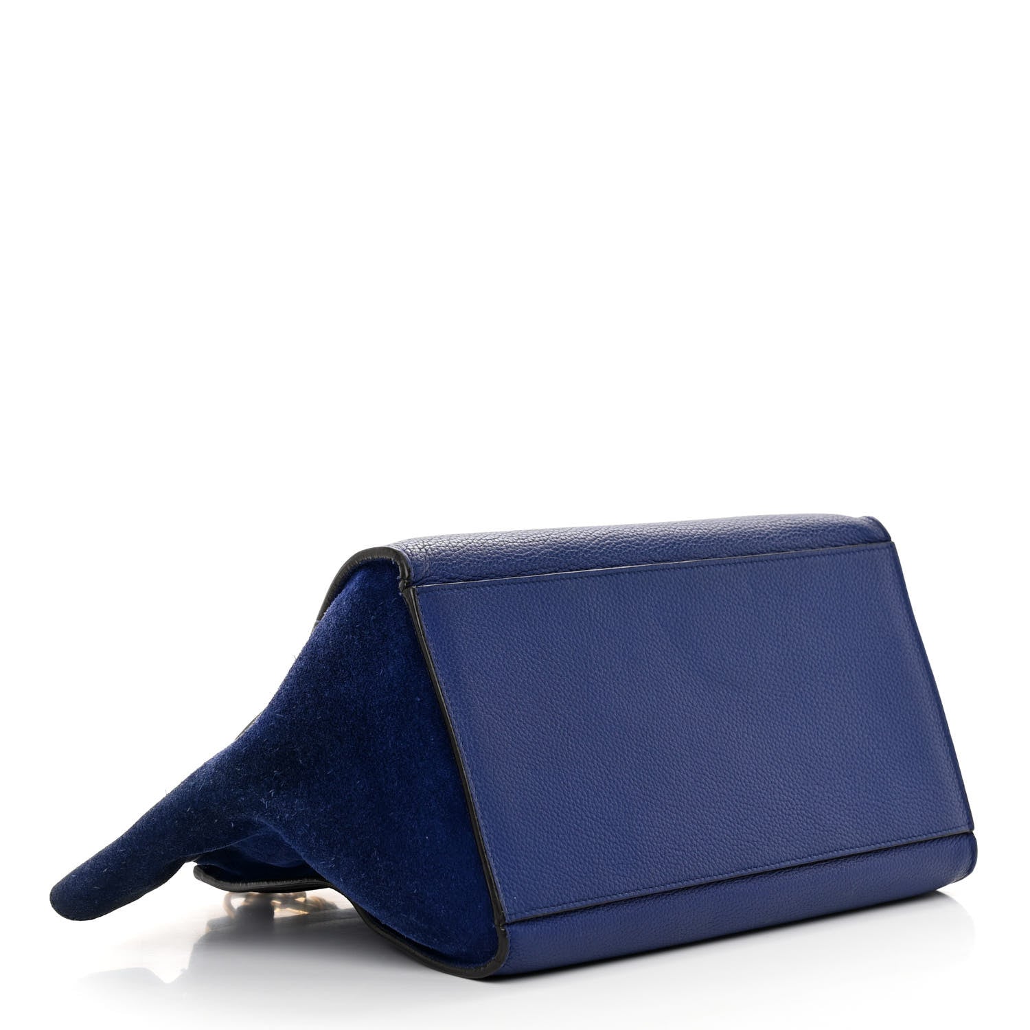 Celine Drummed Calfskin Suede Medium Trapeze Indigo 4 of 19