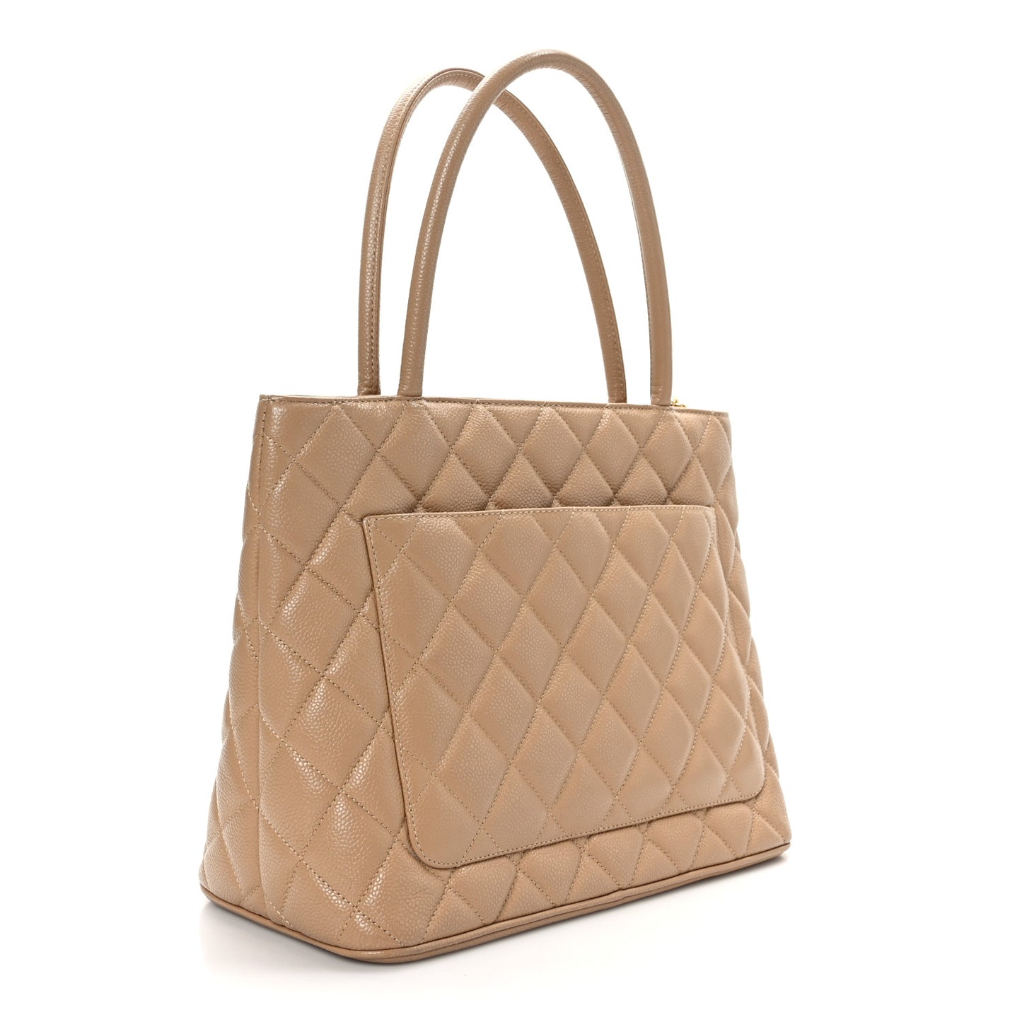 Caviar Quilted Medallion Tote Beige