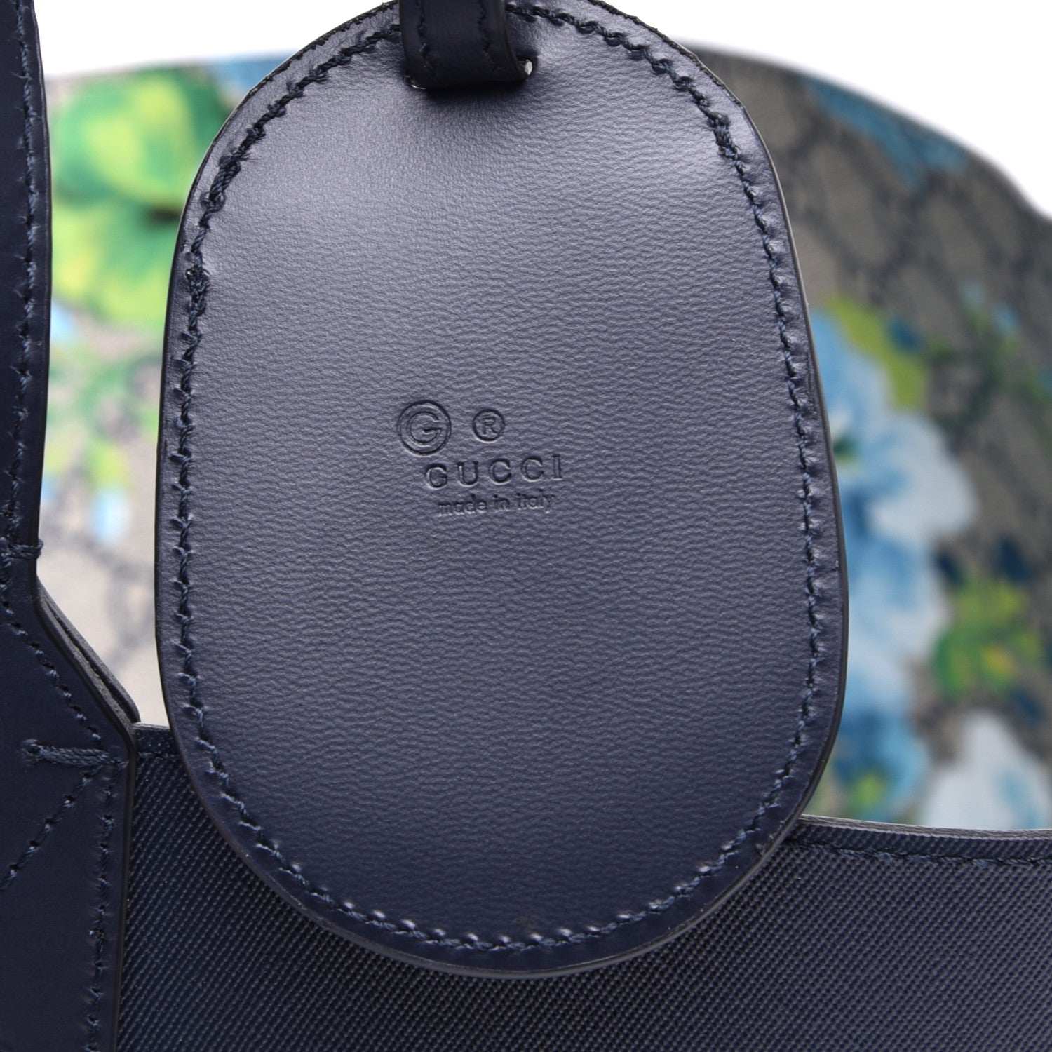 Gucci GG Supreme Monogram Blooms Medium Reversible Tote Beige Blue Navy 16 of 16