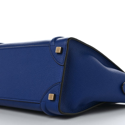 Celine Drummed Calfskin Micro Luggage Indigo 8 of 8