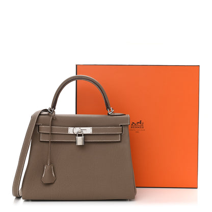 Hermes Togo Kelly Retourne 28 Etoupe 10 of 10