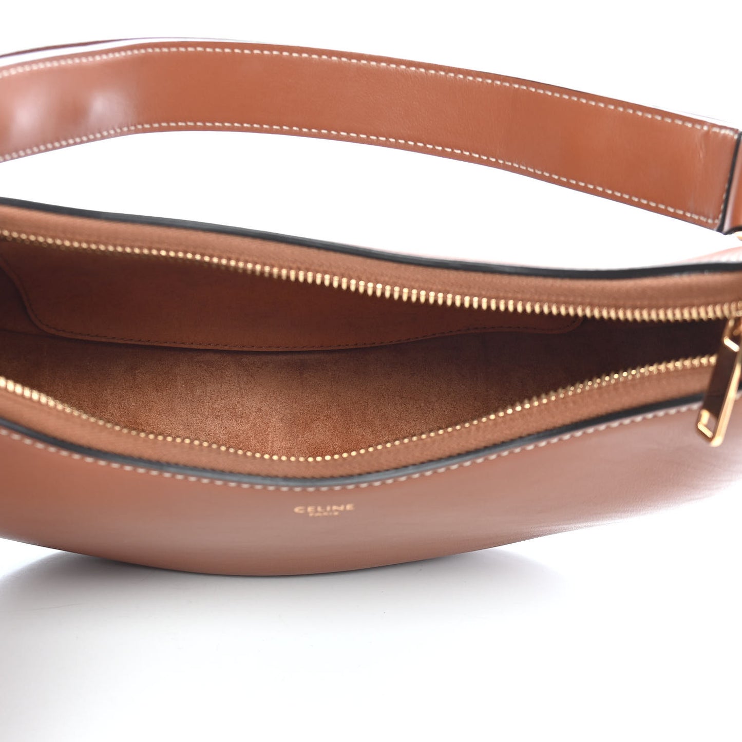 Smooth Calfskin Medium Strap Ava Shoulder Bag Tan
