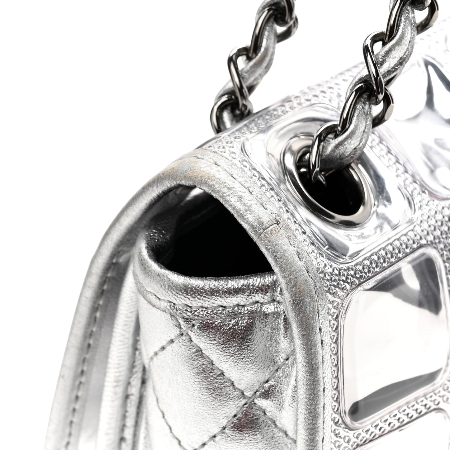 Vinyl Large Ice Cube Flap Silver
