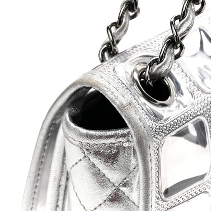 Chanel Vinyl Large Ice Cube Flap Silver 14 of 19