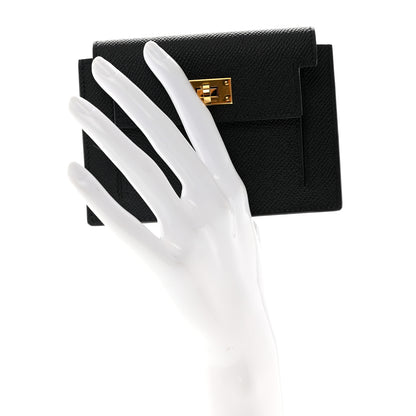 Hermes Epsom Kelly Pocket Compact Wallet Black 2 of 7