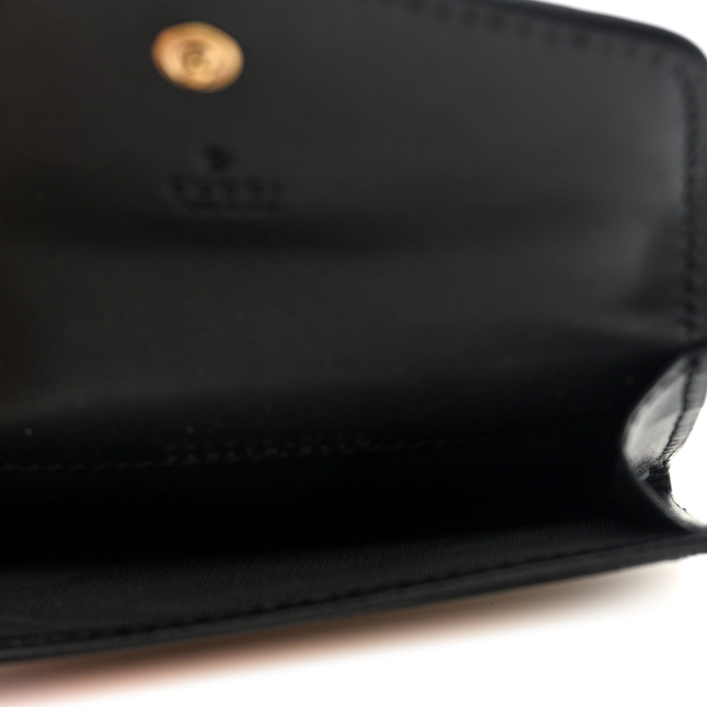 Gilbert Calfskin Jumbo GG Embossed Snap Wallet Black