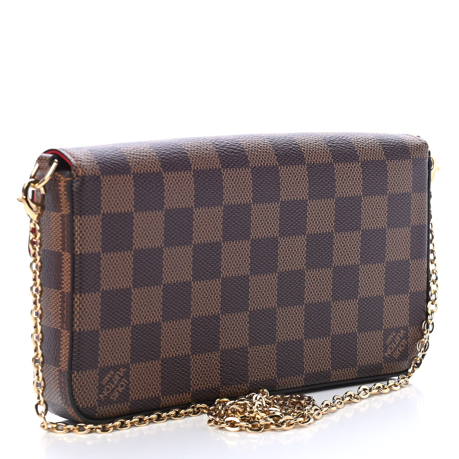 Louis Vuitton Damier Ebene Pochette Felicie Chain Wallet 4 of 9