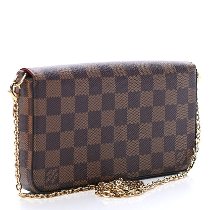 Louis Vuitton Damier Ebene Pochette Felicie Chain Wallet 4 of 9