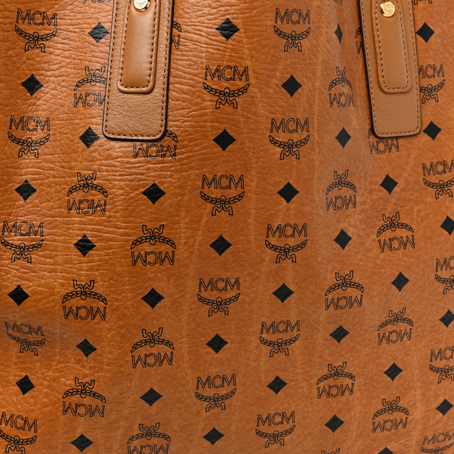 MCM Visetos Large Liz Reversible Shopper Tote Cognac 13 of 16