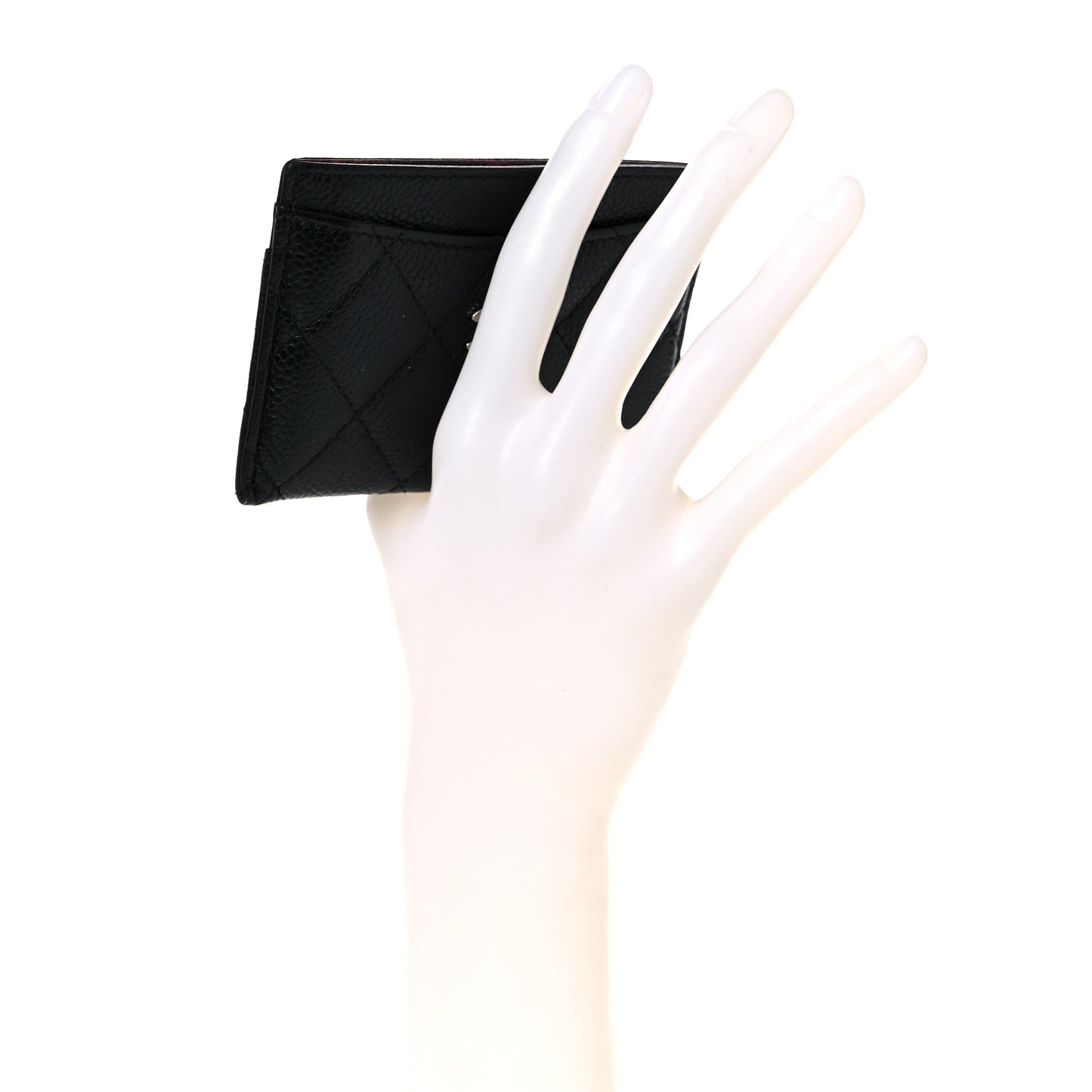 Caviar Quilted Card Holder Black