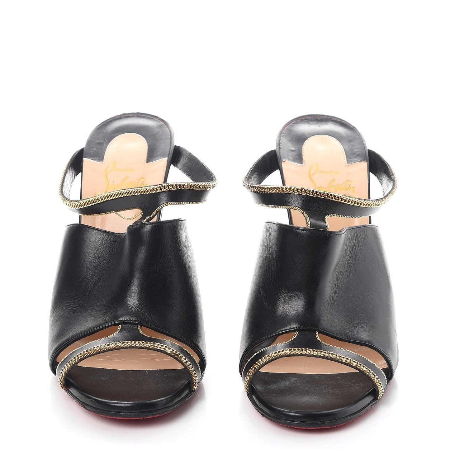 Shiny Calfskin Akenana Mule Pumps 39 Black
