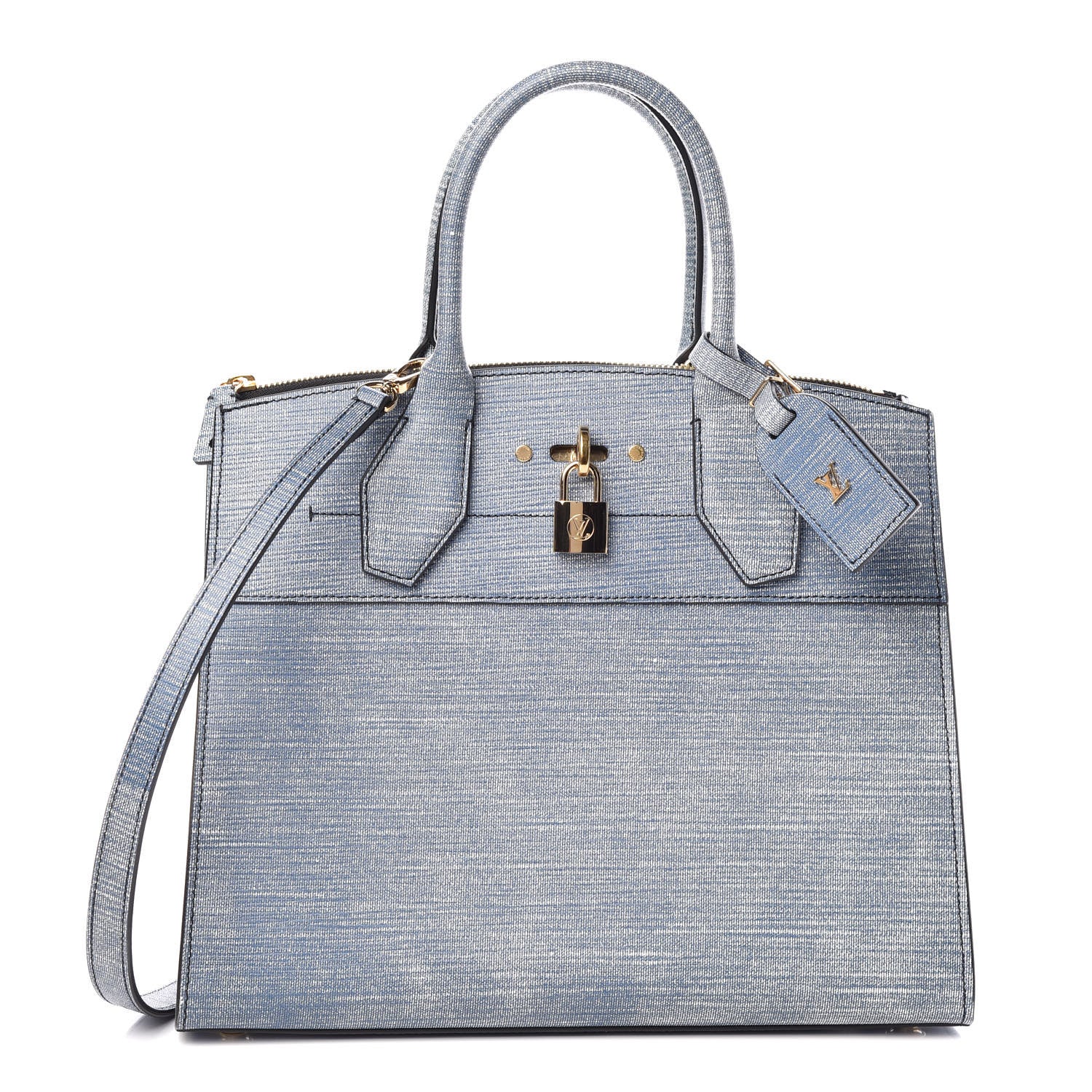 Louis Vuitton Epi City Steamer MM Blue Jean 1 of 9