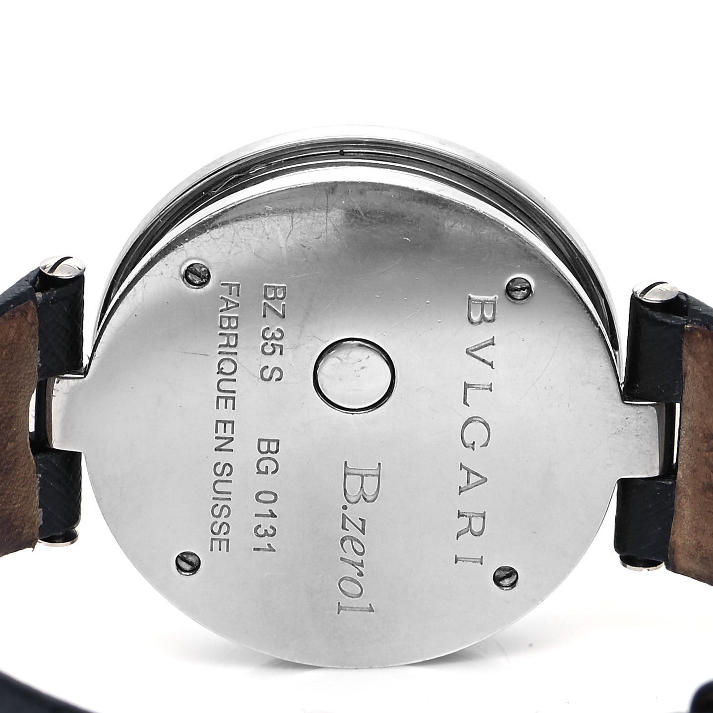 Stainless Steel Calfskin Diamond 35mm B.Zero1 Sun & Moon Quartz Watch Black