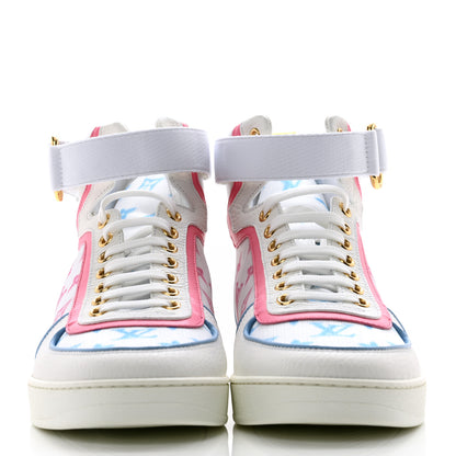 Louis Vuitton Calfskin Nylon Mesh Monogram Womens Boombox High Top Sneakers 39 Bleu Rose 2 of 9