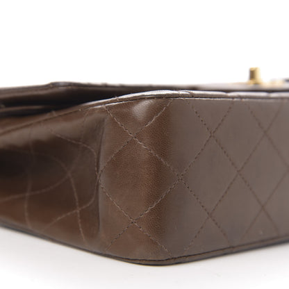 Chanel Lambskin Quilted Medium Double Flap Dark Brown 14 of 16