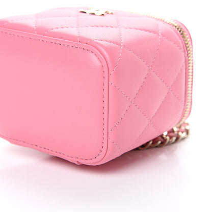 Chanel Lambskin Quilted Mini Vanity Case With Chain Pale Pink 8 of 9